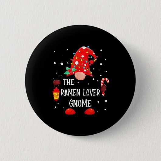 The Ramen Lover Gnome Matching Family Christmas Gn Button (Vorderseite)