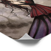 The Raven Gotic Fantasy Woman Wiccan Art Poster (Ecke)