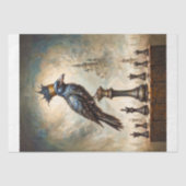 The Raven King on Chessboard Decoupage Seidenpapier (Vorderseite)