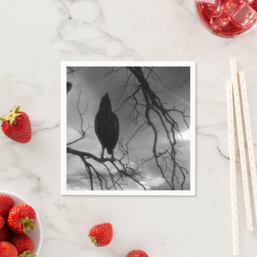 The Raven - Nevermore Sonnenbäume Baum Serviette (Beispiel)