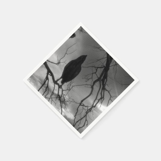 The Raven - Nevermore Sonnenbäume Baum Serviette (Ecke)