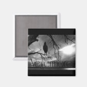 The Raven - Nevermore Sunams & Tree B&W Magnet (Vorderseite/Rückseite)