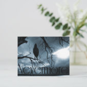 The Raven - Nevermore Sunams & Tree Blue Postkarte (Stehend Vorderseite)