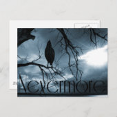 The Raven - Nevermore Sunams & Tree Blue Postkarte (Vorne/Hinten)