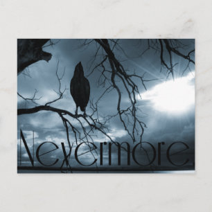 The Raven - Nevermore Sunams & Tree Blue Postkarte
