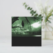 The Raven - Nevermore Sunams Tree - Green Einladung (Stehend Vorderseite)