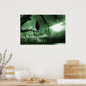 The Raven - Nevermore Sunams Tree - Green Poster (Küche)