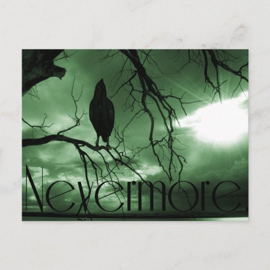 The Raven - Nevermore Sunams Tree - Green Postkarte (Vorderseite)