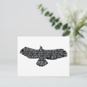 The Raven von Edgar Allan Poe Typografy Postcard Postkarte (Stehend Vorderseite)