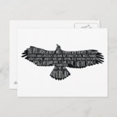 The Raven von Edgar Allan Poe Typografy Postcard Postkarte (Vorne/Hinten)