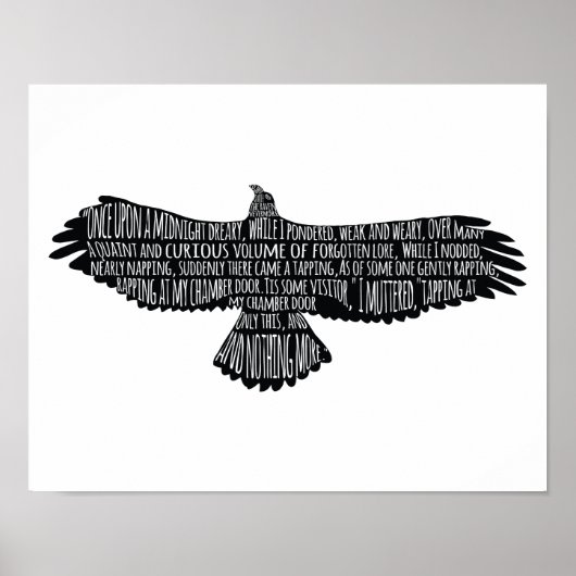 The Raven von Edgar Allan Poe Typografy Poster (Vorne)