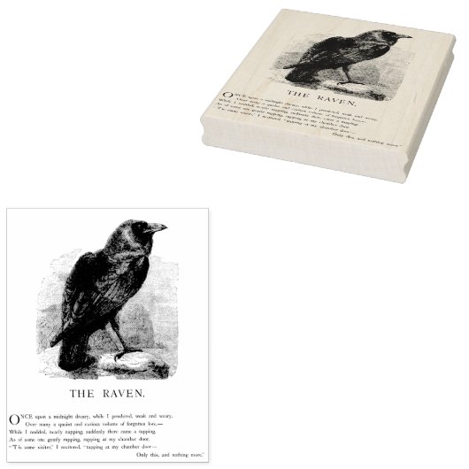 The Raven von Edgar Allen Poe Gummistempel (Stempel)