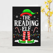 The Reading Elf Xmas Funny Book Lover Christmas Bo Karte (Gelbe Blume)