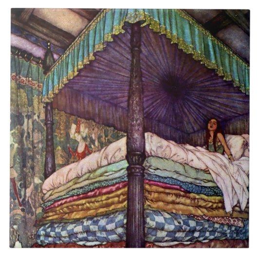 "The Real Princess" von Edmund Dulac Fliese (Vorderseite)