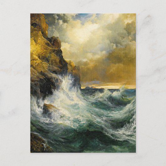 The Receding Wave von Thomas Moran Postkarte (Vorderseite)