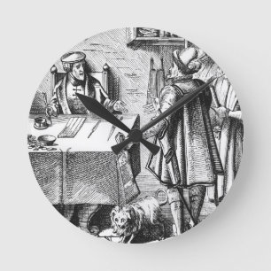 The Receiver of Taxes, after a woodcut in 'Praxis Runde Wanduhr