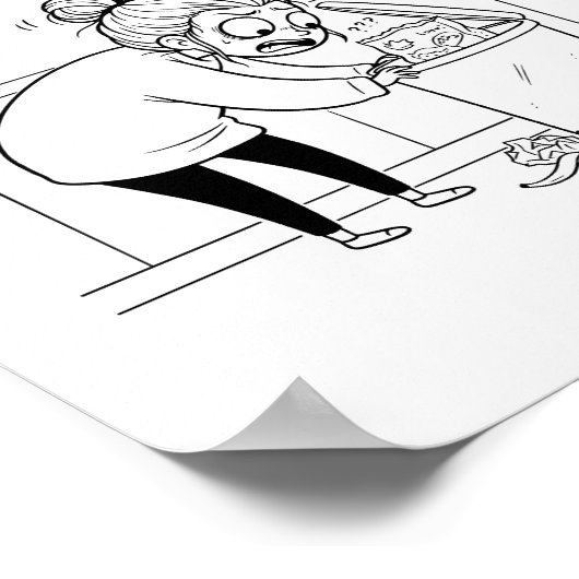 The Recipe Regret Minimalist Kitchen Comic Poster (Ecke)