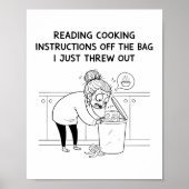 The Recipe Regret Minimalist Kitchen Comic Poster (Vorne)