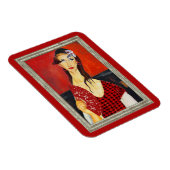 The Red Fan (based on Modigliani's painting) Magnet (Rechte Seite)