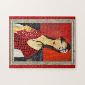 The Red Fan (based on Modigliani's painting) Puzzle (Horizontal)