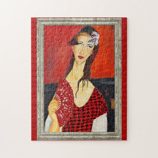 The Red Fan (based on Modigliani's painting) Puzzle (Vertikal)