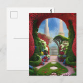 The Red Gardens Fantasy Digitale Kunst Postkarte (Vorne/Hinten)