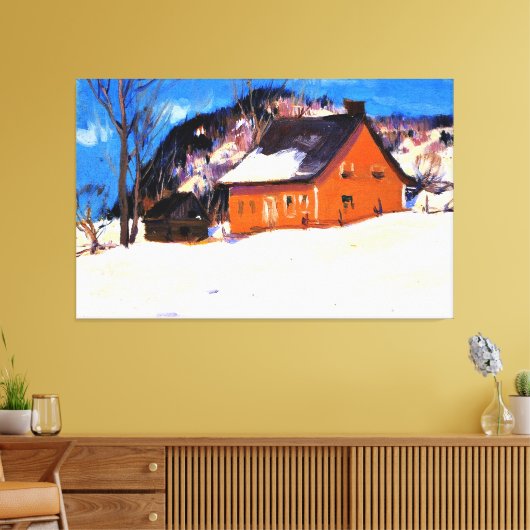 The Red House by Clarence Gagnon Leinwanddruck (Insitu (Wohnzimmer))
