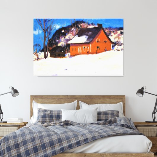 The Red House by Clarence Gagnon Leinwanddruck (Insitu (Schlafzimmer))