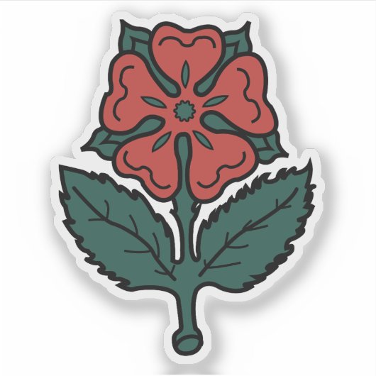 The Red Rose of Lancaster, Montreal flag, Canada Aufkleber (Vorderseite)