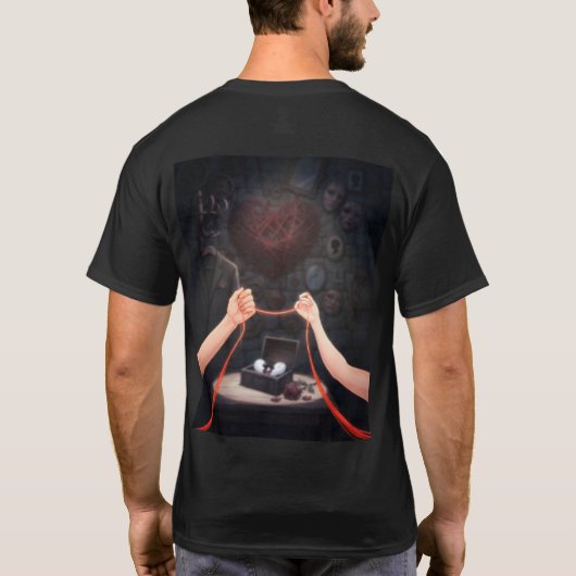 The Red Thread of Fate Dark Aesthetic T-Shirt (Rückseite)