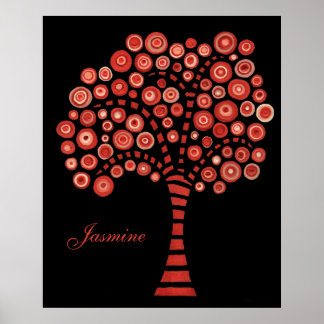 The Red Tree Name Wall Art Painting Leinwand Poste Poster