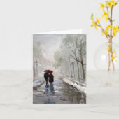 The Red Umbrella Note Card Karte (Gelbe Blume)