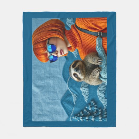The Redhead and the sloth Fleecedecke (Vorderseite)