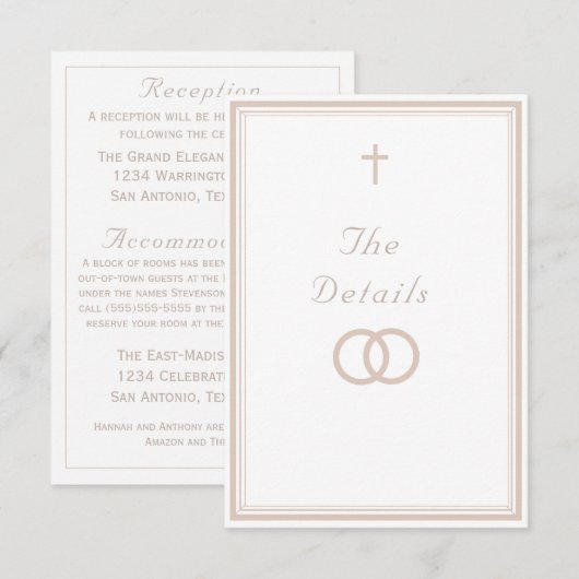 The Refined Catholic Wedding Begleitkarte (Vorne/Hinten)