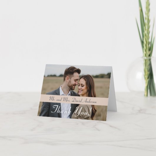 The Refined Catholic Wedding Folded Thank You Card Dankeskarte (Vorderseite)