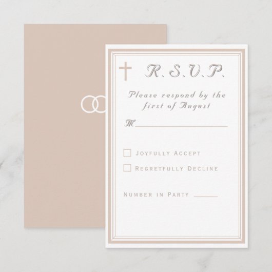 The Refined Catholic Wedding RSVP Karte (Vorne/Hinten)