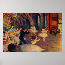 The Rehearsal of the Ballet on Stage by Degas