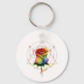 The Rejected Rose: Official Rainbow Logo Keychain Schlüsselanhänger (Rückseite)