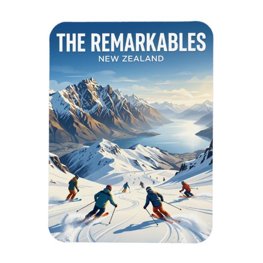 The Remarkables Skigebiet Neuseeland Magnet (Vertikal)