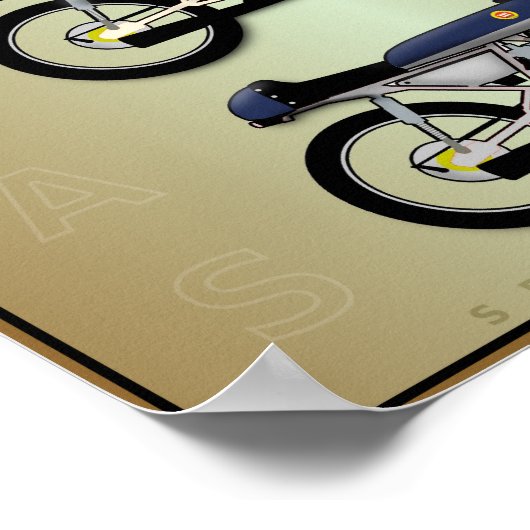 The Replicas (Cafe Racer Motorrad Art Poster) Poster (Ecke)
