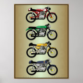 The Replicas (Cafe Racer Motorrad Art Poster) Poster (Vorne)