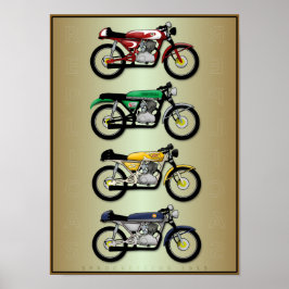 The Replicas (Cafe Racer Motorrad Art Poster) Poster