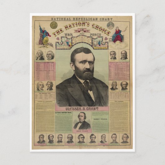 The Republican Chart Ulysses S. Grant by M.T. Boyd Postkarte (Vorderseite)