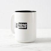 The Reset 2026 — Modern Minimalist Typograp Zweifarbige Tasse (Vorderseite Links)