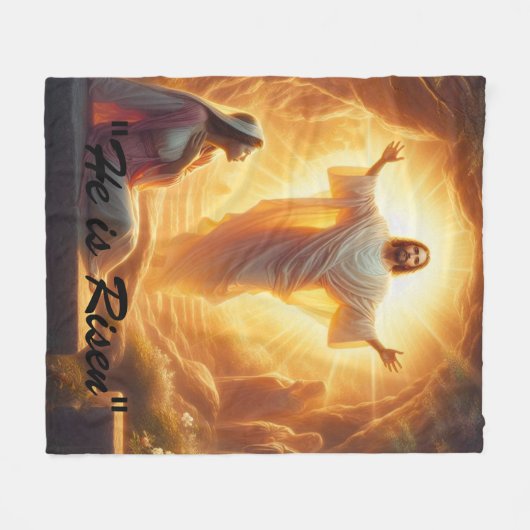 The Resurrection Light: Jesus Christ Rises Fleecedecke (Vorderseite (Horizontal))