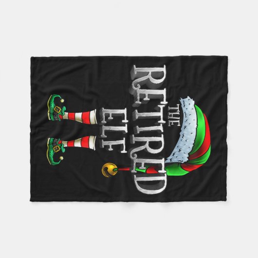The Retired Elf Shirt Matching Family Retired Chri Fleecedecke (Vorderseite (Horizontal))