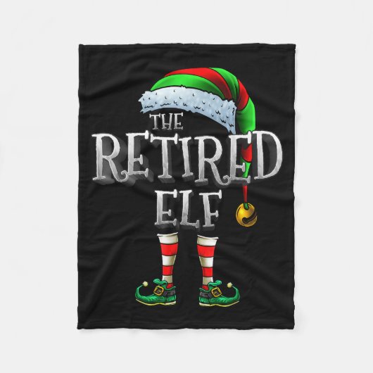 The Retired Elf Shirt Matching Family Retired Chri Fleecedecke (Vorderseite)