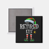 The Retired Elf Shirt Matching Family Retired Chri Magnet (Vorderseite/Rückseite)