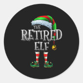 The Retired Elf Shirt Matching Family Retired Chri Runder Aufkleber (Vorderseite)