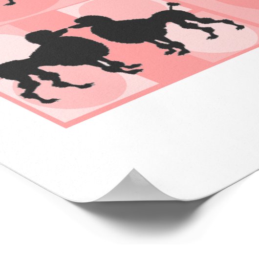"The Retro Poodle" Leinwand Art Piece Poster (Ecke)